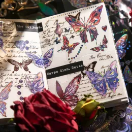 Mr. Paper Vintage Butterfly Temat płaska naklejka Kolorowa wysokowydajna podręcznik dekoracyjny strój do strojów papierniczy 4 styl