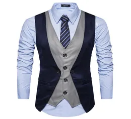 Fake Two Pieces Men Terne Vest CHALECO HOMBRE 2017 NOVO MEN MEN HOMEM CALETCOAT GILET HOMME Casual Casual Slim Fit Mens Classic Vest5548049