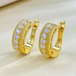 Orecchino a cerchio di diamante moissanite dorato 14k 100% 100% 925 Orecchini da sposa per feste in argento sterling per donne EndMW