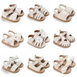 First Walkers Summer Baby Girl Princess Shoes Baby Girl Sandals PU Soft Rubber Soles Baby Flat Shoes Baby Bed Step 1 Walker d240525