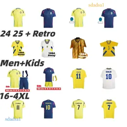 Euro Cup Suécia 2024 2025 Jersey de futebol Larsson Ibrahimovic seleção nacional sueca 24 25 Lindelof Camisa de futebol Ingesson Berg Home Away Homens Kit Kit Forsberg