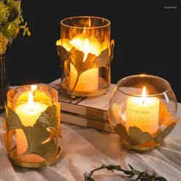 Candle Holders Crystal Mini Holder Nordic Tealight Glass Gold Wedding Romantic Party Portavelas Dekoracja dom BS60CH