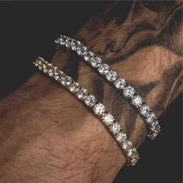 5mm 4mm 3mm Iced Out Tennis Bracelet Zirconia Triple Lock Hiphop Jewelry 1 Row Cubic Luxury Men Bracelets Xdexx