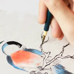 Weasel Hair Fine Line Brush Pen Chinese Ink Watercolor Oil Målning Kontur Ritning Borstar Slank guldskript kalligrafi