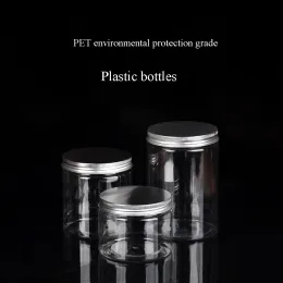 Klar plastburk med aluminiumlock tomma kosmetiska behållare Makeup Box Travel Bottle 30 ml 50 ml 60 ml 80 ml 100 ml 120 ml 250 ml
