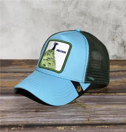 성인을위한 스냅 백 및 동물 자수가있는 여름 트럭 운전사 모자 남성 여성 조절 가능한 구부러진 야구 모자 디자이너 Sun VI1318575
