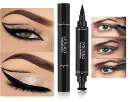 1 PCS Selo Duplantededed Eyeliner Triângulo Triângulo Ealineador 2in1 Olhos à prova d'água Faça kit com carimbo de caneta3334797