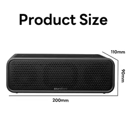 Anker Soundcore 3 Portable Bluetooth Speaker with 16W Stereo Sound 24-Hour Playtime Pure Titanium Diaphragm Drivers Speaker