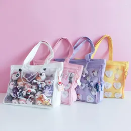 الأكياس المسائية اليابانية Lolita Girls JK حقيبة شفافة الحقائب اليدوية كتاب الكتف harajuku قماش النساء ita