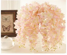 30PCS Artificial Hydrangea Wisteria Flower For DIY Wedding Arch Background Square Rattan Wall Hanging Basket Can Be Extension1838446