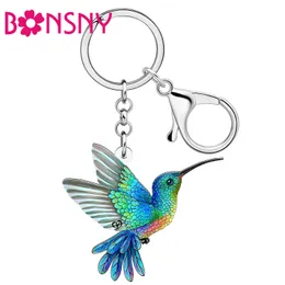 BONSNY ACRYLIC CHUMMINGBird Keychains Key Chain Chain Bag Ring Jewelry For Women Girls Kids Gifts Acessórios 240523