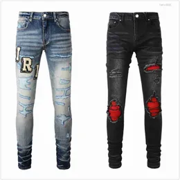 for Hiking Pant Ripped Hip Hop High Street Brand Pantalones Vaqueros Para Hombre Motorcycle Embroidery Close Fitting