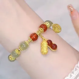 Strand Fashion Girlfriend Peanut Bracelet Female Harajuku Imitation Hetian Jade Temperament Jewelry Gift