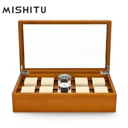 Pudełko na biżuterię z litego drewna mishitu do zegarków bransoletki premium biżuteria organizator 34*20*9,4 cm konfigurowalny 240514