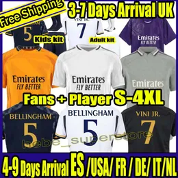 S-4xl 23/24 25 Mbappe Bellingham Vini Jr. Soccer Trikots Finale Tchouameni 2023 2024 Fußballhemd Real 4th Madrids Camavinga Camisetas Männer Kids Kit Campeones 36 a por la