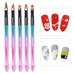 Carved Nail Painting Pen Nail Tool Metal Drawing Pen Pull Line Pen Hook Edge Pen Nylon Brush 5 Piece Set