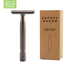 HAWARD MEN039S Segurança da borda dupla Razor Manual de metal clássico Razor Razor com 10 Blades reutilizando WSTEECO Friendly P08177174886