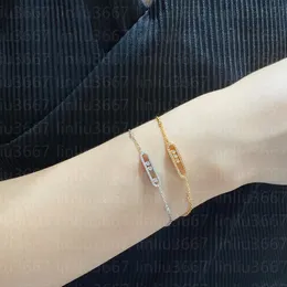Designerinnen Frauen Charme Armbänder 18K Roségold Silber Geometrisch Diamant Schieber drei Diamant