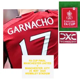 Hemtextil 2024 FA Cup Final Jersey Maillot Garnacho Mainoo Maguire Varane med Soccer Patch Badge