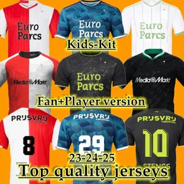 2024 2025 Feyenoords Soccer Jerseys Voetbal Kids Kit 23 24 25ホームアウェイフットボールシャツトレーニングファンプレーヤーバージョンゴールキーパーMaillot Timber Danilo Hancko Dilrosun