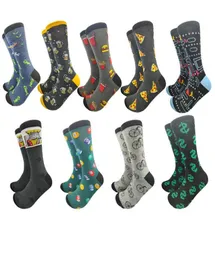 Men039s Socks Man Graph Comber Botton Cartoon Animal Coin Wine Wine Wine Kielnictwo rowerowe Burger Geometryczny Wzór Wzór Happy Fun2684816