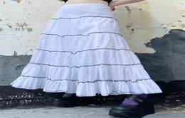 Röcke 90er Vintage Plissee Langes Kleid Korean Fairy Fairy Grunge High Taille Rock Y2K Ästhetik Retro Frauen Urlaub Streetwear 201366993