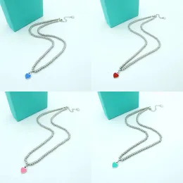 Дизайнерский браслет сердце 925 Sliver Tiffanily Bracelet Bracelet Sterling Sier Blue Emamel Love T Ball Chain Pift Chain Day подарок