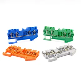 10st DIN Rail Terminal Block ST-2.5-Quattro Wire Connectors Return Pull Type 4 Conductors Spring Wiring Terminal Blocks