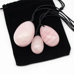 Natural Yoni Egg Set Rose Quartz Jade Eggs Women Kegel Exerciser Feminine Muscles Tightening Hygiene Health Care Massage Stone
