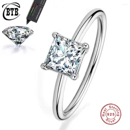 Clusterringe CBTB Klassiker Stil 925 Sterling Silber 1CT Moissanite Hochzeitspaar Ring Luxus Juwelierparty Jubiläum Geschenkgroßhandel Großhandel