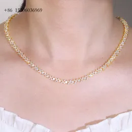 Charakterystyczna biżuteria 5 mm Sterling Sier Gold Gold VVS Moissanite Diamond Cluster Tennis Chai Clover Clover For Kobiety