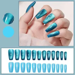 Wholesale Handmade Warm Elf 3D Jade Cat Eye Armor Finish False Nails that are Removable and Wearable