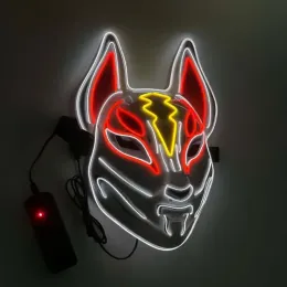 Hot Sale Halloween Growing Face Mask Led Fox for Men Women Game Theme Mask Cosplay Party Carnival traje meia máscara de face