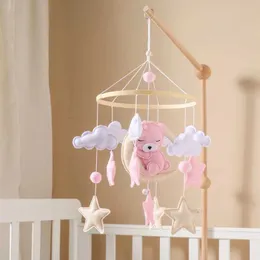 Mobiles# Baby Toy 0 12 meses Pink Bear Mobile Room Decoration Montessori Sidewinder Sidewinder Carrinho de bebê Cama de bebê Relógio recém -nascido bebê Q240525
