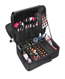 Kvinnor stor kapacitetsmakeup fall 3 lager kosmetisk arrangör borstväska makeup väska kosmetiska fall för smink 25151875831