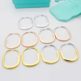 Designer Jewelry New T-Letter Lock Inter Color Earrings for Womens U-shaped Split Earring Set 8MXB