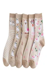 Koreanisch niedliche Schafe lustige Socken Harajuku kreativer Kaktus Kawaii Sokken Frauen Cartoon Skarpetki Chaussette Femme Meias Hosiery3853055