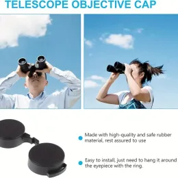 Kikare skyddande gummi mållinslock 42mm/50mm kikare okularobjektiv täcker teleskop täckningslinsskydd