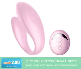Draimior Doublehead Vibrator a 10 velocità U forma stimola la vagina clitoride per le donne masturbazione remoto wireless remoto sex toy4280337