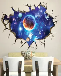 90cm 3d Star Universe Series Broken Wall Stickers For Kids Baby Rooms Bedroom Decoração de decoração de decoração de casa Mural Poster Wall Stick4511729