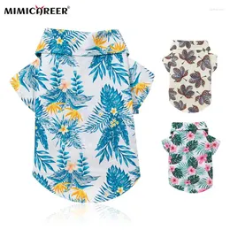 Ubrania z ubrania letnie hawajskie koszulka szczeniąt w stylu hawajskim krótkie rękaw V Szyja