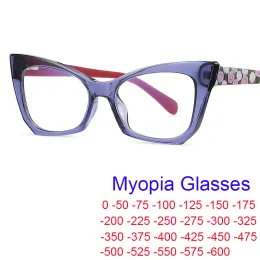 Женская оптическая миопия очки ретро -бренд дизайнер бренд Clear Cat Eye Computer Computer Blue Light Filter Gcones Женские очки