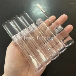 Storage Bottles 50Pcs Empty Plastic Round All Clear Crystal Wand Lip Gloss Makeup Container Bottle Liquid Lipstick Packaging Tubes 4ml