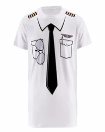 New Men Pilot Police 3d T Shirt Doktor Gentleman Adult Party Party Gop Punpkin Pirate Sailor Santa Claus Carnival Cosplay Oneck C6687831