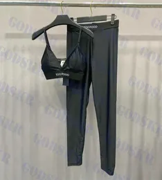 V Bra Brants Set Set Womens Black Swimsuit Yoga Wear Logo Logo Ladies Ladies Figwear Две части 4427734