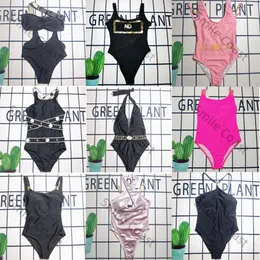 Einteiliger Frauen-Badeanzug Luxus-Frauen zweiteiliger Bikini-Druck Badeanzug mit Briefen Strand Frauen Badeanzug Stativ Badeanzug