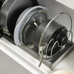 Organizzatore di piastre di stoccaggio da cucina desktop retrattile a pentola a pentola per scarpe da cucina per scarpe da cucina