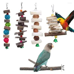 Altre forniture per uccelli 5 pezzi Set combinazione giocattoli pappagalli Articoli morso per allenare la campana della palla da swing giocattolo in piedi