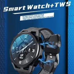 Smart Watch N18 1,53 pollici Bluetooth Calling Earphone TWS 2 in 1 Auricolare 4G Memoria grande Memoria locale Smartwatch per cuffie musicali locali