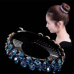 Accessori per peli di nuove polpette da donna Artiglia per coppie di copricapo Rhinestone Flower Hairpin Bird Nest Twist Clip 10 Colori